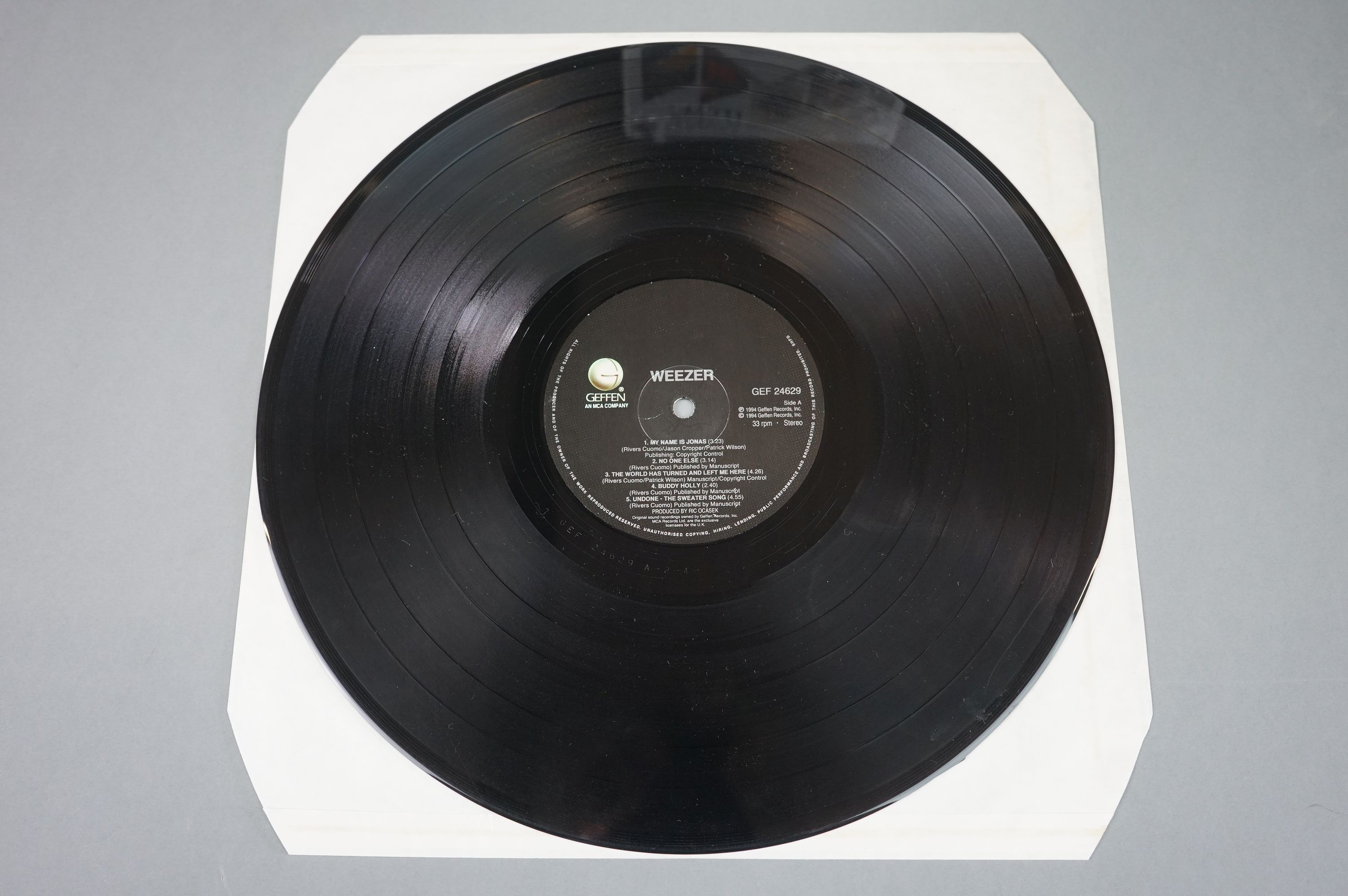 Vinyl - Weezer self titled LP special pressing Time Bomb on Geffen GEF24629, vg++ - Image 4 of 5