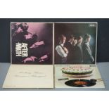 Vinyl - Rolling Stones 4 LP's to include Self Titled (LK 4605) boxed red Decca label, Aftermath (