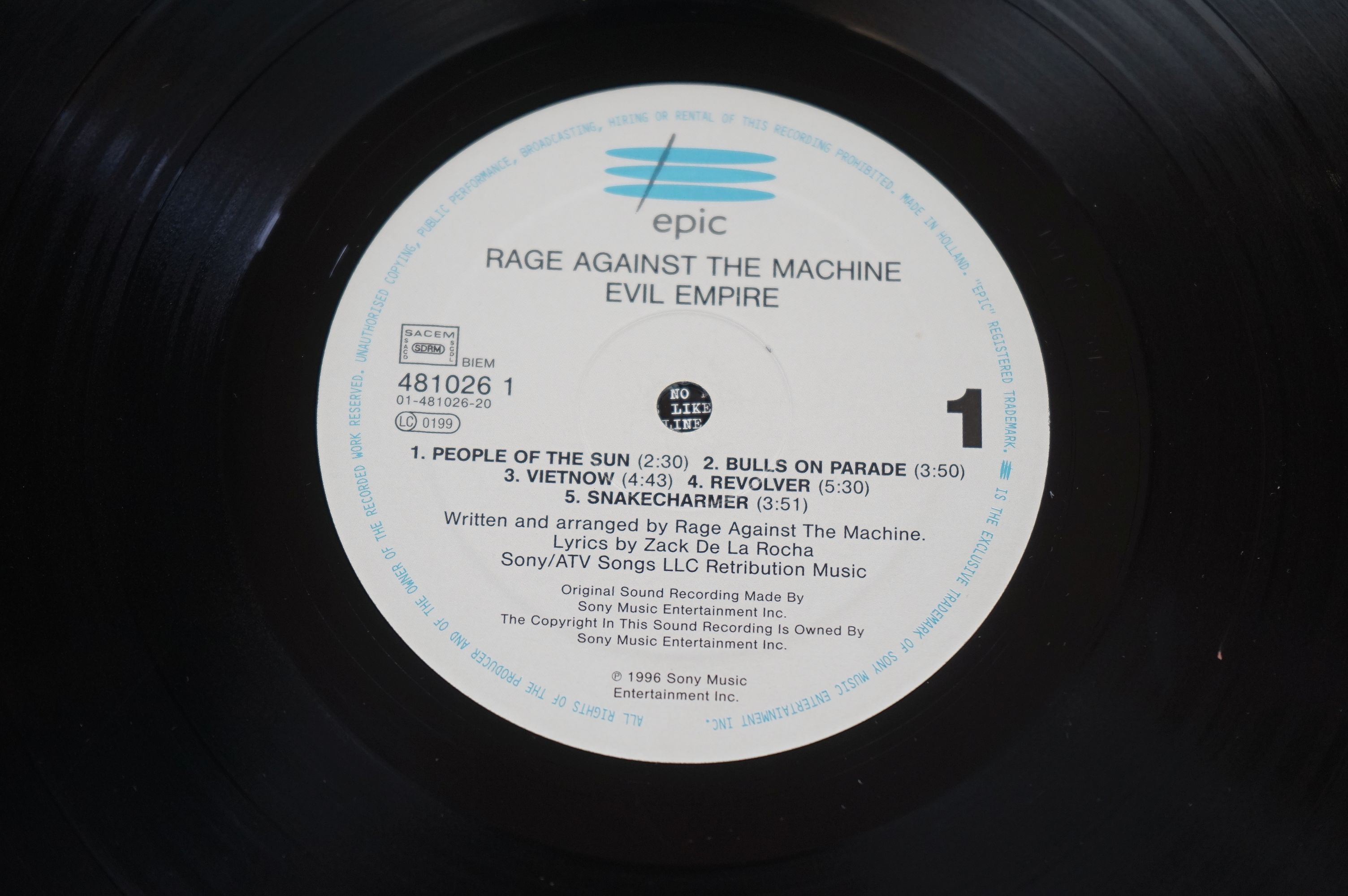 Vinyl - Two Rage Against The Machine LPs to include 4722241 & Evil Empire 4810261, sleeves vg+, - Image 9 of 9