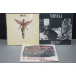 Vinyl - Three Nirvana LPs to include Unplugged in New York GEF24727 black vinyl, In Utero GEF24536