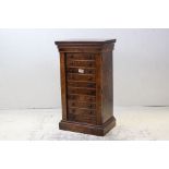 Victorian Burr Walnut Collector's Cabinet in the form of a Wellington Chest with Ten Drawers,