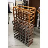 Pine Wine Rack for 42 bottles, 66cms x 92cms together with another Pine and Metal Wine Rack