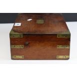 19th century Mahogany Brass Bound Box, 30cms long together with a 19th century Tunbridge Ware Box (