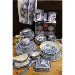 A large collection of Italian Spode Blue & White part tea / dinner service to include plates,