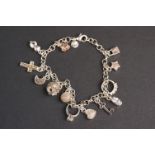 Child's charm bracelet, set with twelve charms