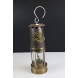 Original Brass and Metal Welsh Miners Lamp marked ' Thomas & Williams Ltd, Aberdare and Cambrian '