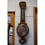 Early 20th century Mahogany Cased Barometer / Thermometer, the face marked ' Kelvin White &