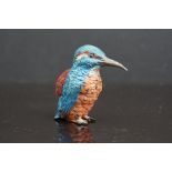 Well cast cold painted bronze kingfisher pincushion