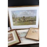 Five Framed and Glazed Prints including Limited Edition Signed John King Hunting Print, no.172/