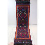 Old Woolen Suzni Kilim Runner, 224cms x 61cms