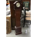 Early 20th century Mahogany 8 day Grandmother Clock with silvered face and Arabic numerals, 130cms