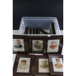 Cigarette card silks - 13 cabinet size cards, all individually framed and glazed Famous