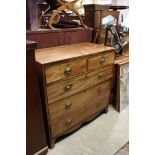 Early 19th century Mahogany Chest of Two Short over Three Long Drawers raised on swept bracket feet,