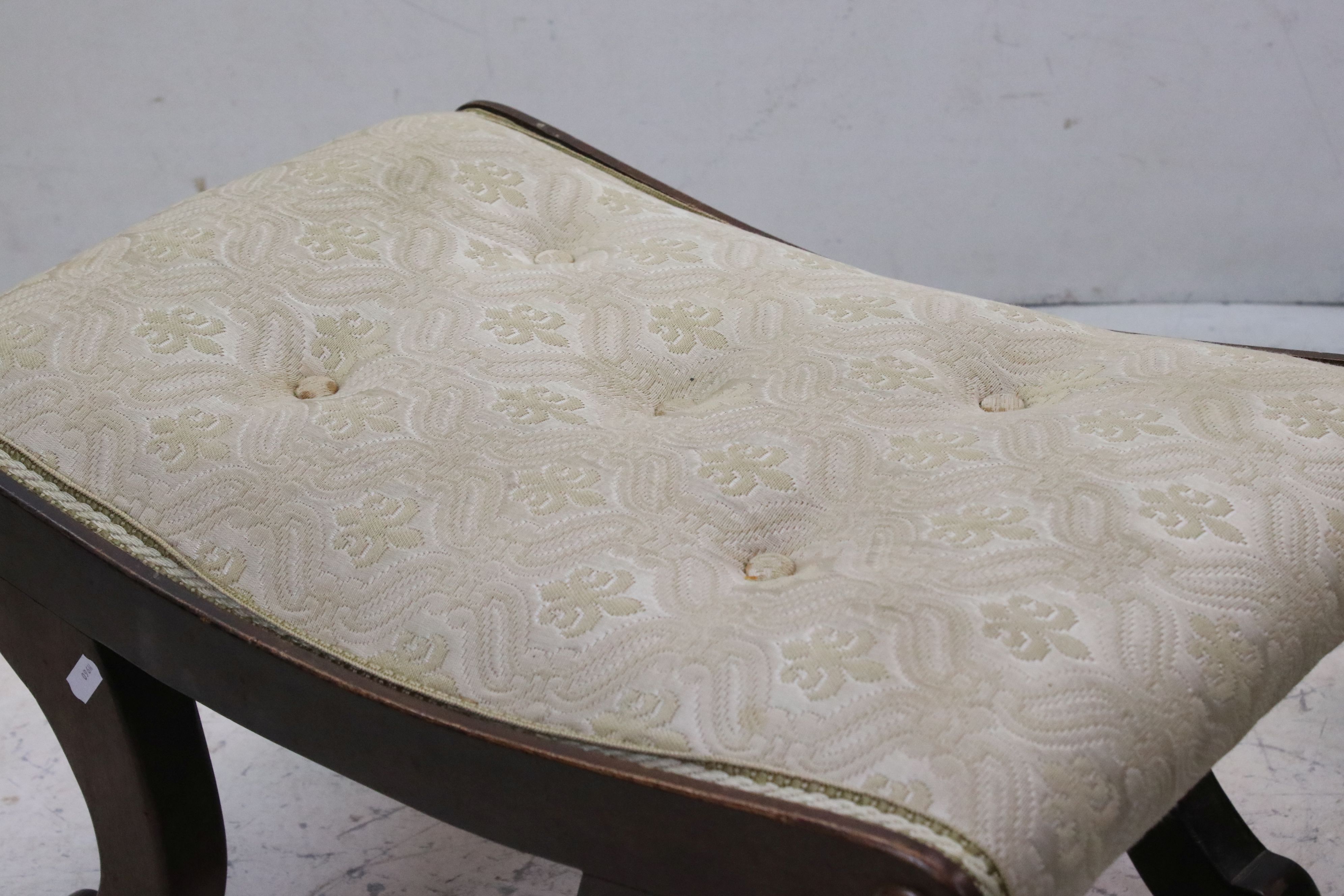 Edwardian Mahogany Slipper Chair and matching footstool in the Regeny manner, 70cms high - Image 7 of 12