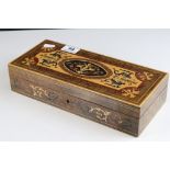 Sorrento style Inlaid Wooden Box with lift off lid, 30cms long