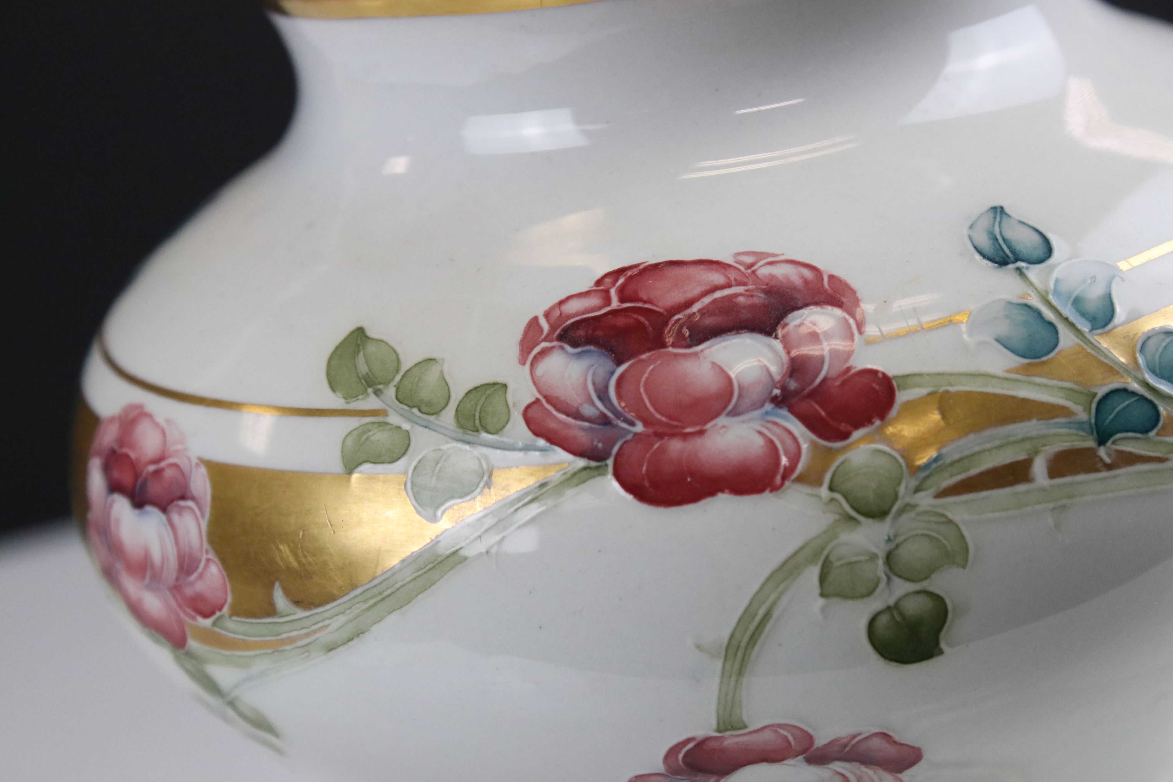 William Moorcroft for James Macintyre Vase decorated with flowers and gilt panels, printed mark - Image 3 of 14