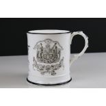Early 19th century Transfer Printed Mug inscribed with the initials G H ' and ' Manchester Unity
