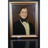 Oil Painting on Board, Half Length Portrait of a Georgian Gentleman, 43cms x 32cms, framed