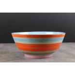 Clarice Cliff for Newport Pottery Bowl in the Liberty Stripe pattern, 21cms diameter