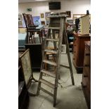 Large set of Pine Step Ladders, 170cms high