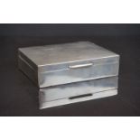 A fully hallmarked sterling silver cigarette box, assay marked for Birmingham and dated for 1958