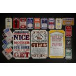 A large collection of reproduction Porcelain enamel signs.