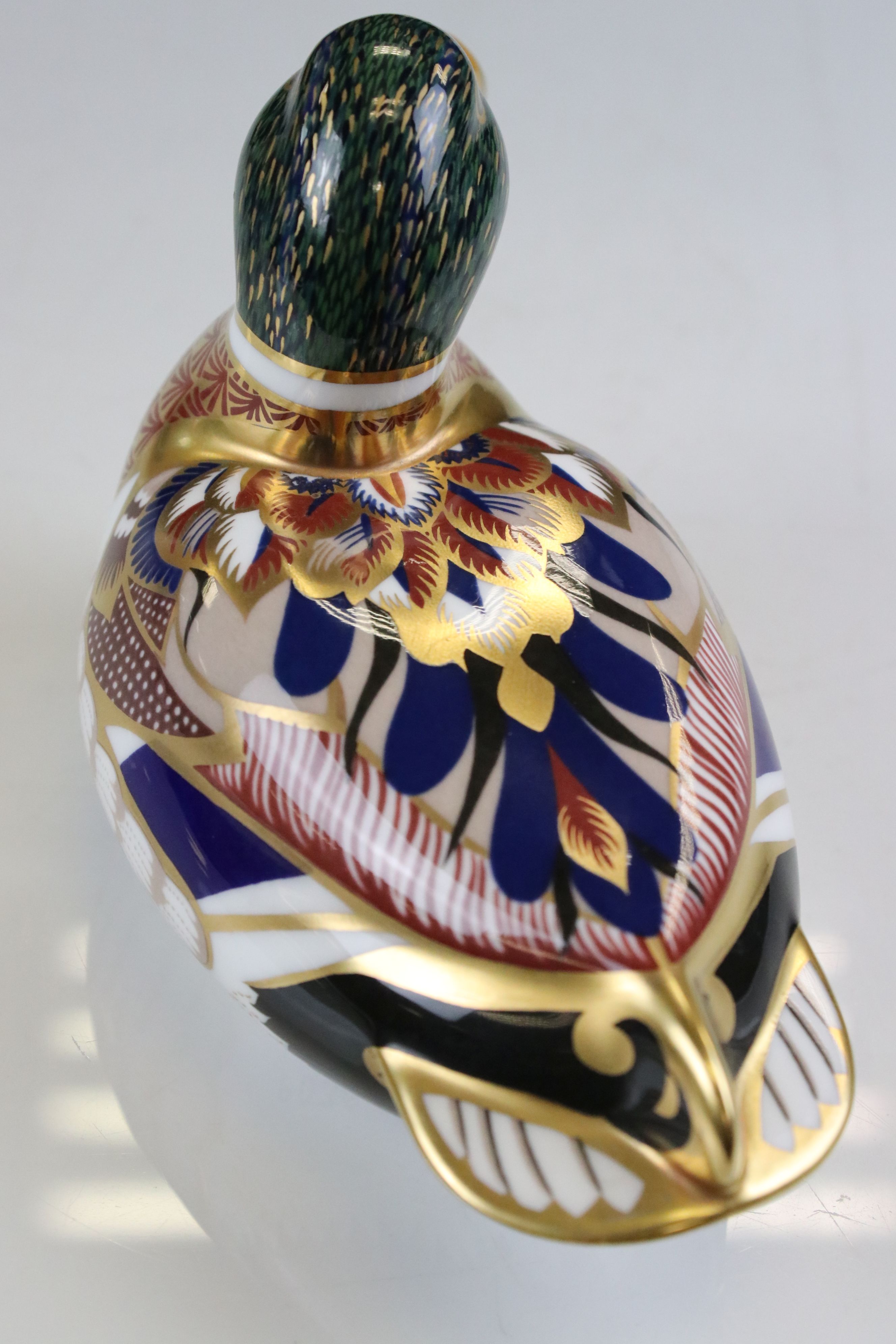 Two Royal Crown Derby Ceramic Paperweights - Mallard Duck (silver stopper) and Blue Jay (gold - Image 19 of 20