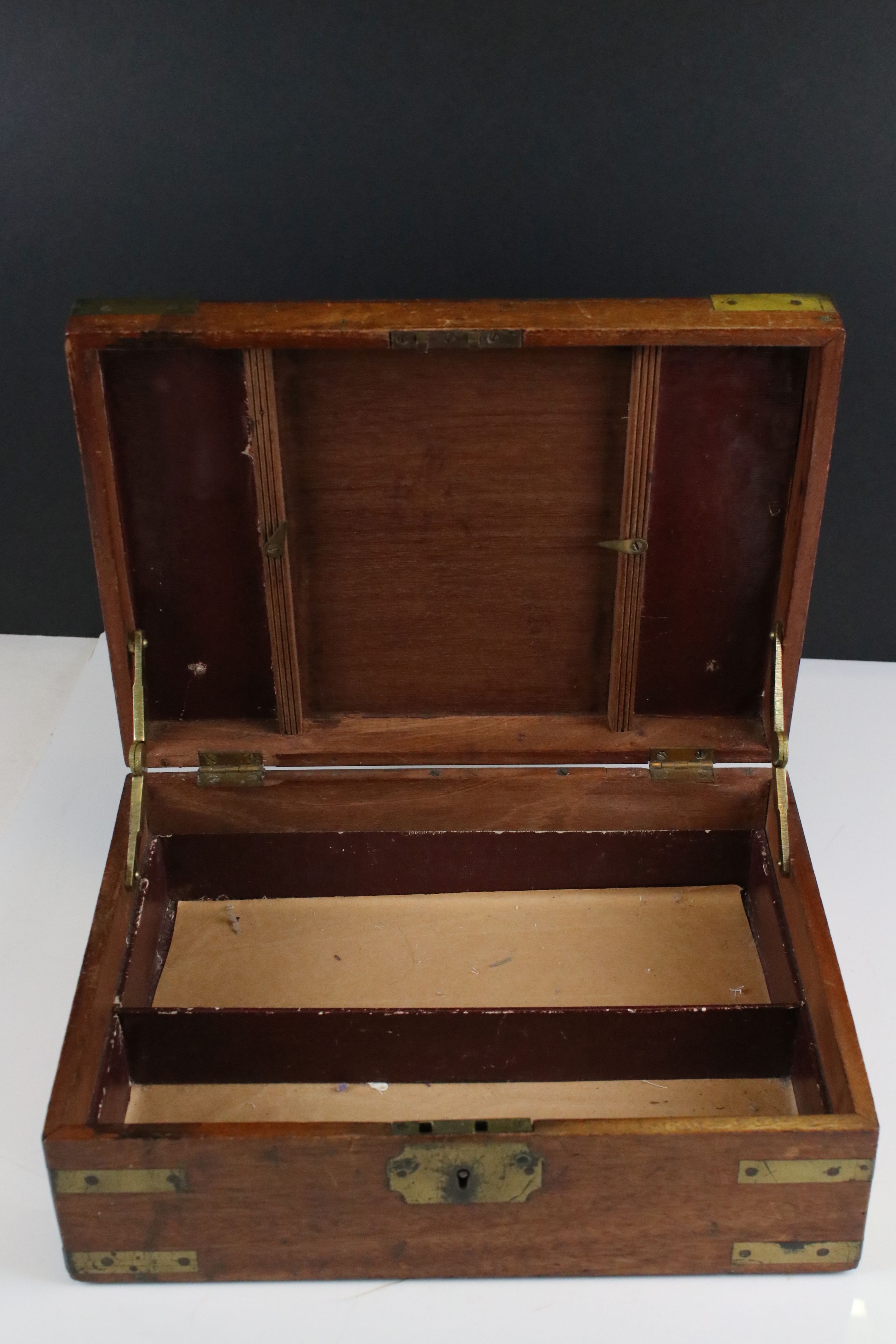 19th century Mahogany Brass Bound Box, 30cms long together with a 19th century Tunbridge Ware Box ( - Image 5 of 32