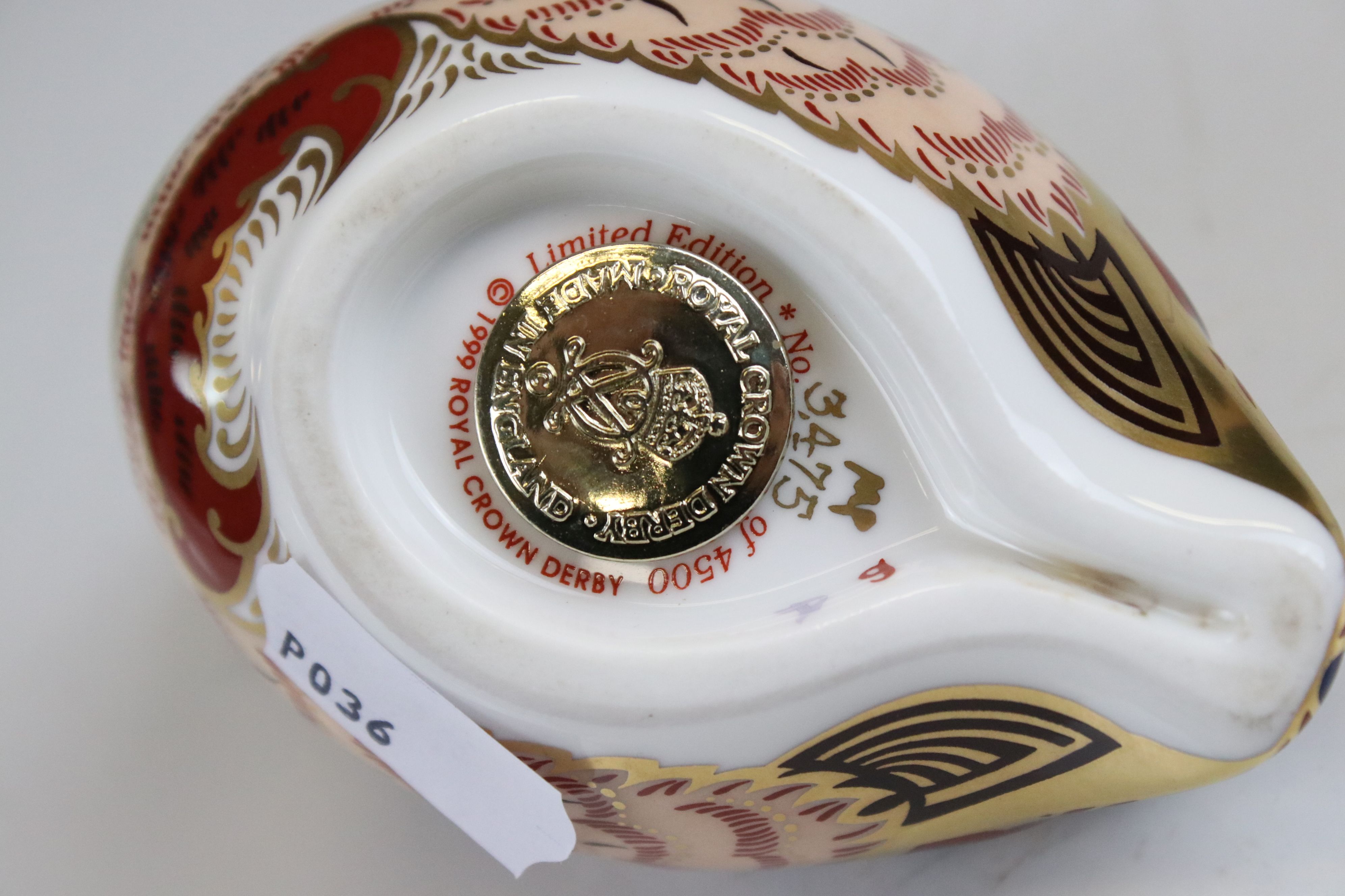 Two Royal Crown Derby Ceramic Paperweights - Limited Edition Partridge and Chipmunk, both with - Image 13 of 14