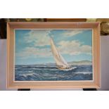 M G Friedrich (20th century), Oil on Canvas of a Dutch Racing Yacht, signed lower right, 92cms x
