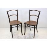 Pair of Mundus and Kohn Bentwood Cafe/Bistro Chairs with embossed seats, paper labels to bottom