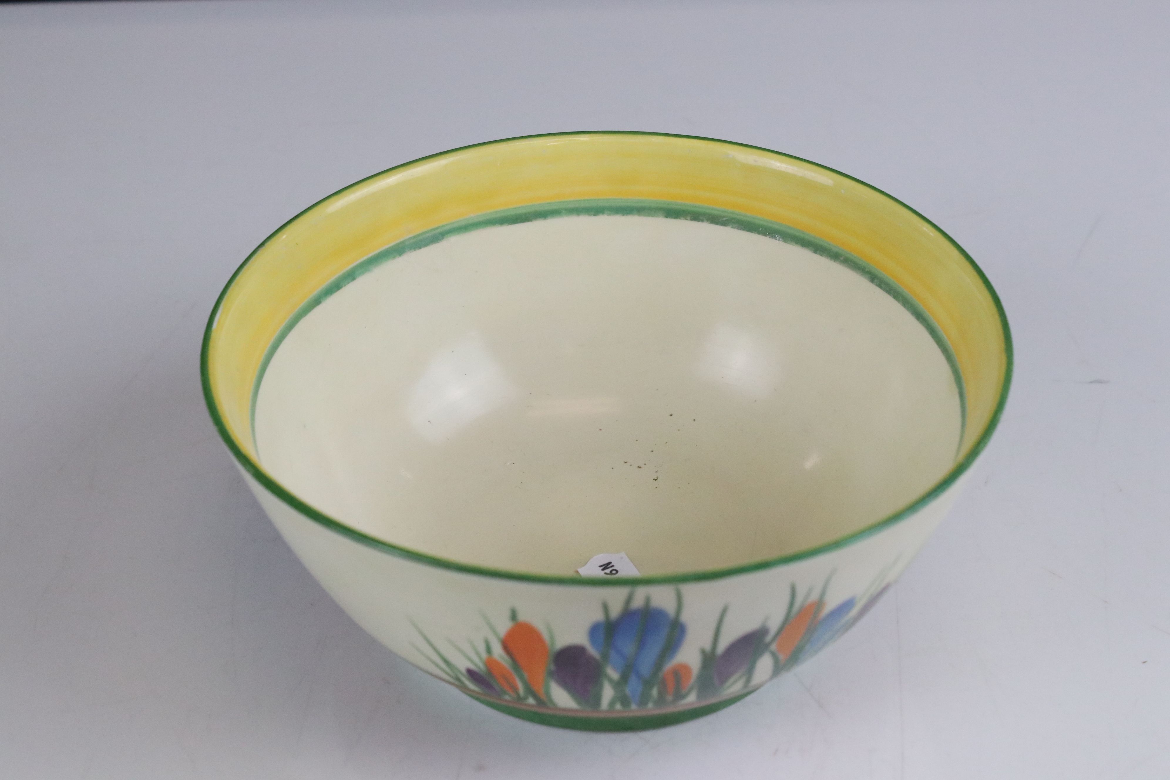 Clarice Cliff Bizarre Bowl in the ' Crocus ' pattern, 17cms diameter - Image 3 of 10