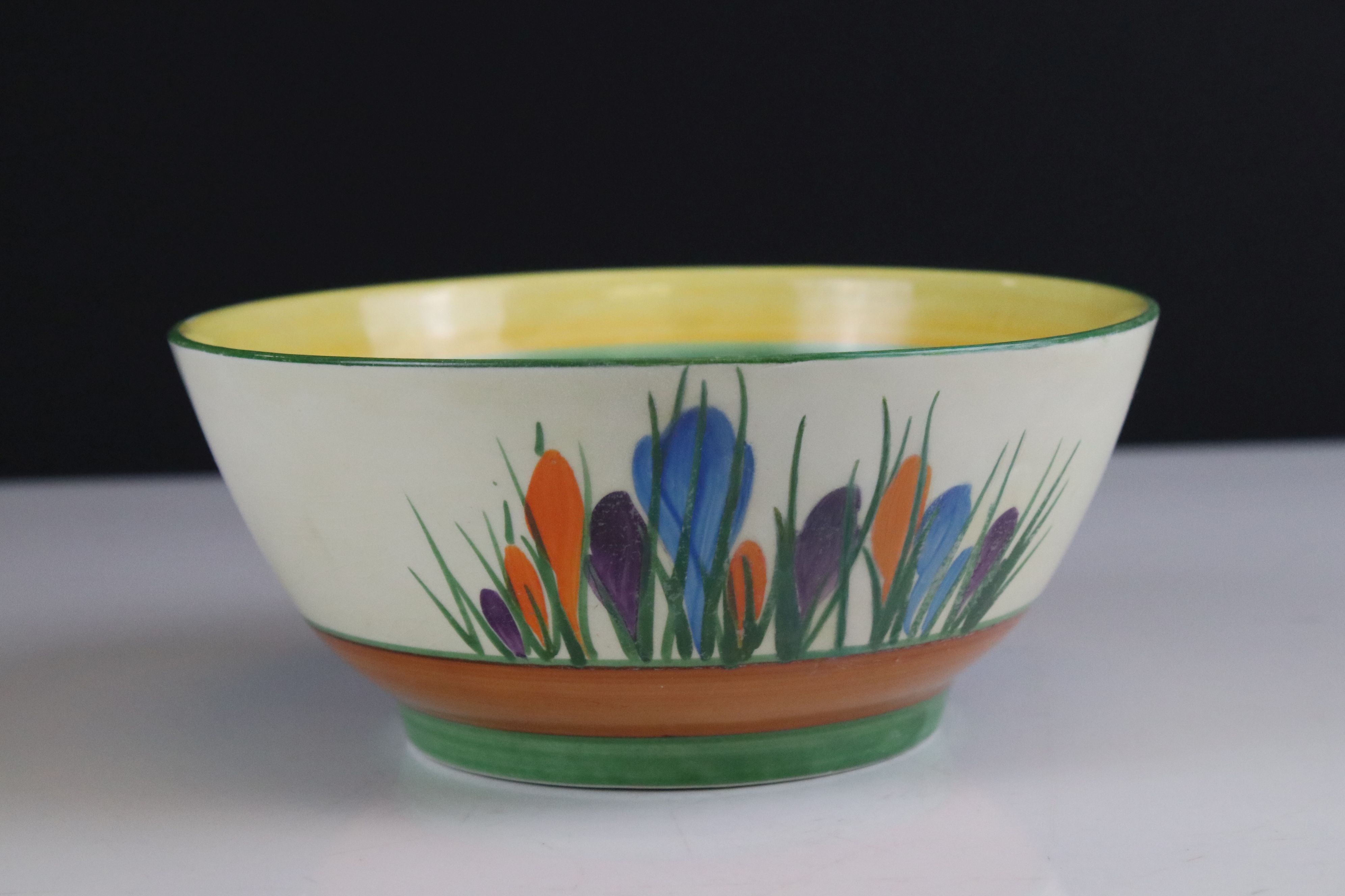 Clarice Cliff Bizarre Bowl in the ' Crocus ' pattern, 17cms diameter