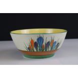 Clarice Cliff Bizarre Bowl in the ' Crocus ' pattern, 17cms diameter