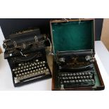 A vintage L.C. Smith & Corona typewriter together with a boxed Klein Adler typewriter.