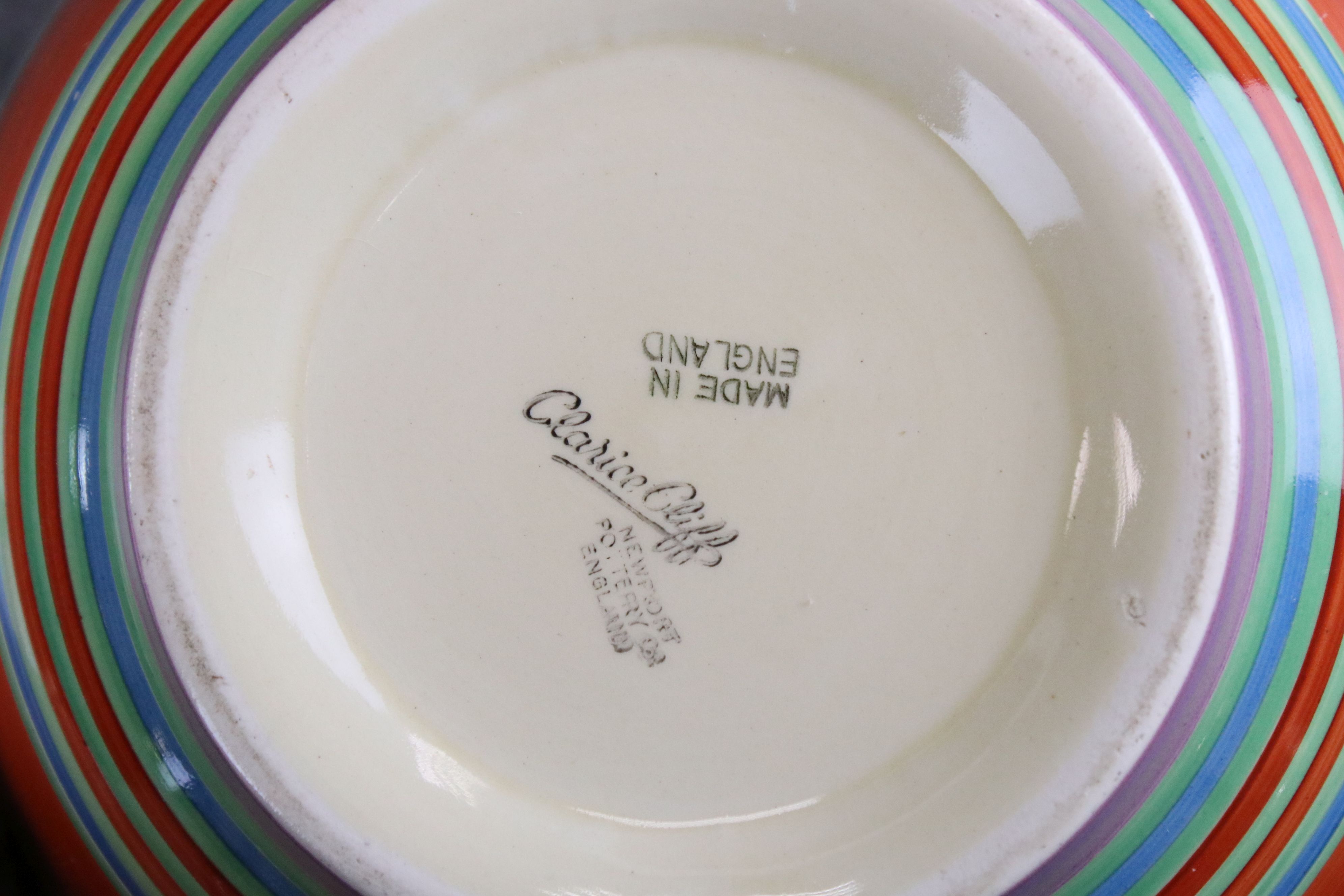 Clarice Cliff for Newport Pottery Bowl in the Liberty Stripe pattern, 21cms diameter - Image 9 of 12