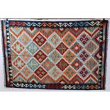 Hand Knotted Woolen Chobi Kilim Rug, 148cms x 103cms