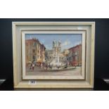 Frank Duffield (1901 - 1982 Bristol Savages) Oil Painting on Board Spanish Steps, Rome, signed lower