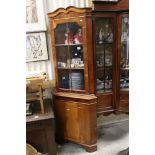 19th century style Corner Display Cabinet, 184cms high