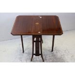 Edwardian Mahogany Inlaid Sutherland Table, 61cms wide x 62cms high