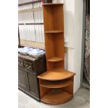 Mid 20th century Retro Teak G-plan style Corner Cabinet / Bookcase with projecting base, 165cms high
