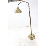 Early to Mid 20th century Brass Adjustable Standard Reading Lamp