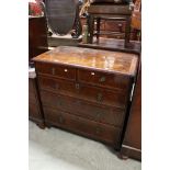 19th century Mahogany and Cross-banded Chest of Two Short over Three Long Drawers, 96cms wide x