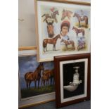 Two Framed and Glazed Signed Limited Edition Prints - Peter Deighan Print ' Lester Piggott's St