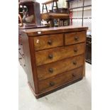 Victorian Mahogany Chest of Two Short over Three Long Drawers raised on a plinth base, 118cms wide x