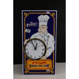 Advertising - Enamel Advertising Sign Clock for McDougalls Flour ' McDougalls saves you time ' 52cms