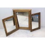 Three 19th century gilt framed mirrors
