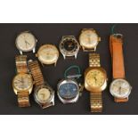 A collection of gents vintage mechanical watches to include Oris, Ingersoll, Tourist, Memostar and