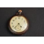 A vintage top winding pocket watch with sub second dial to 6 o'clock position.