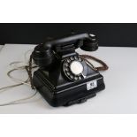 Mid 20th century Black Bakelite GPO Telephone with drawer, marked to base 1/232F FWR 56/2